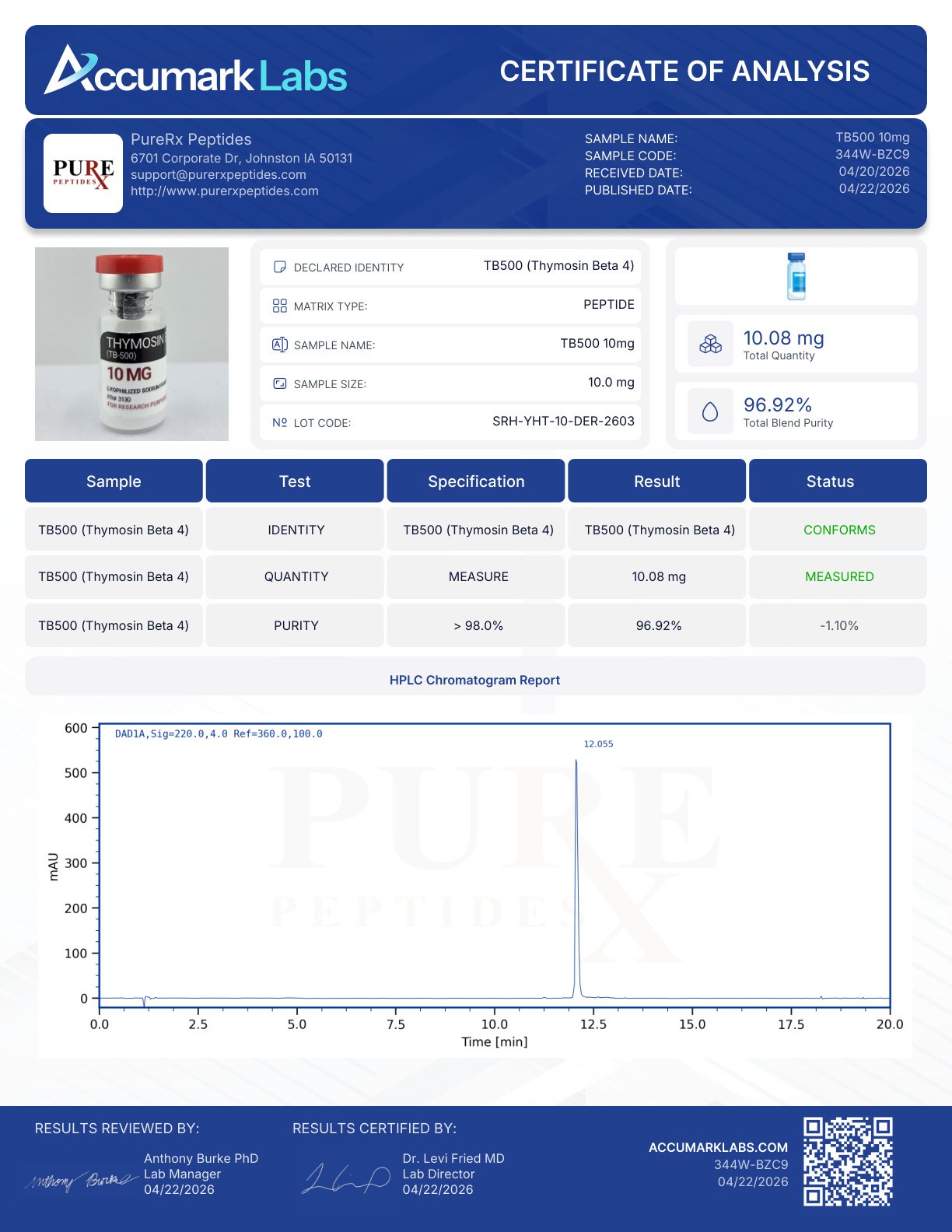 TB-500 (TB-4) 10MG TB-500 (TB-4) 10MG
